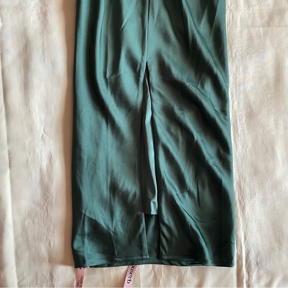 NEW! House of CB- Green Forest Charmaine Corset Maxi Dress Silk Satin Size XS - Picture 9 of 10